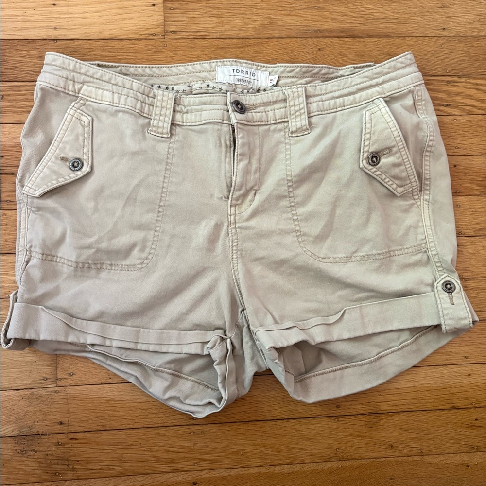 Torrid Military Stretch Twill Mid Rise Shorts